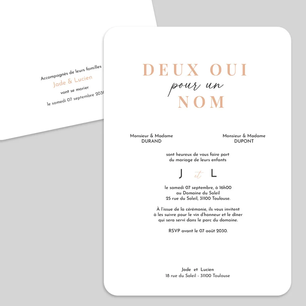 Faire-part Mariage Chic^Planet cards Élégance et Typo