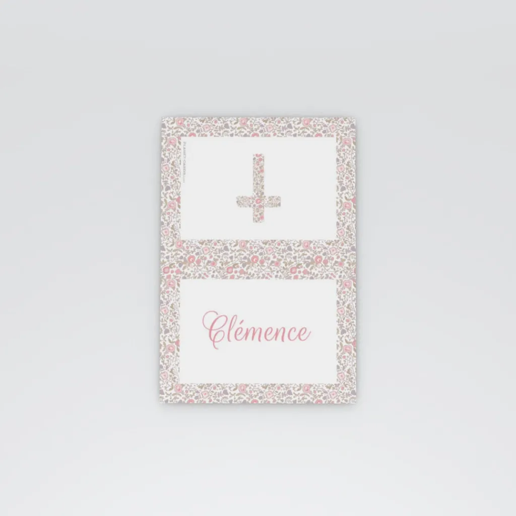 Marque-place Baptême^Planet cards Liberty Religieux