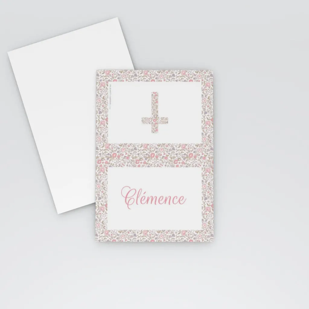 Marque-place Baptême^Planet cards Liberty Religieux
