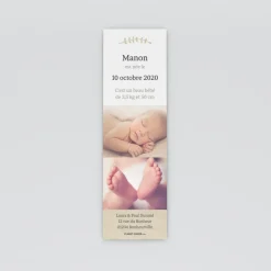 Faire-part Naissance Marque-page^Planet cards Lin floral