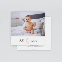 Carte Remerciement Naissance Classique^Planet cards Lune Et Petits Nuages