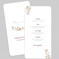 Menu Baptême^Planet cards Ma Grande Journée
