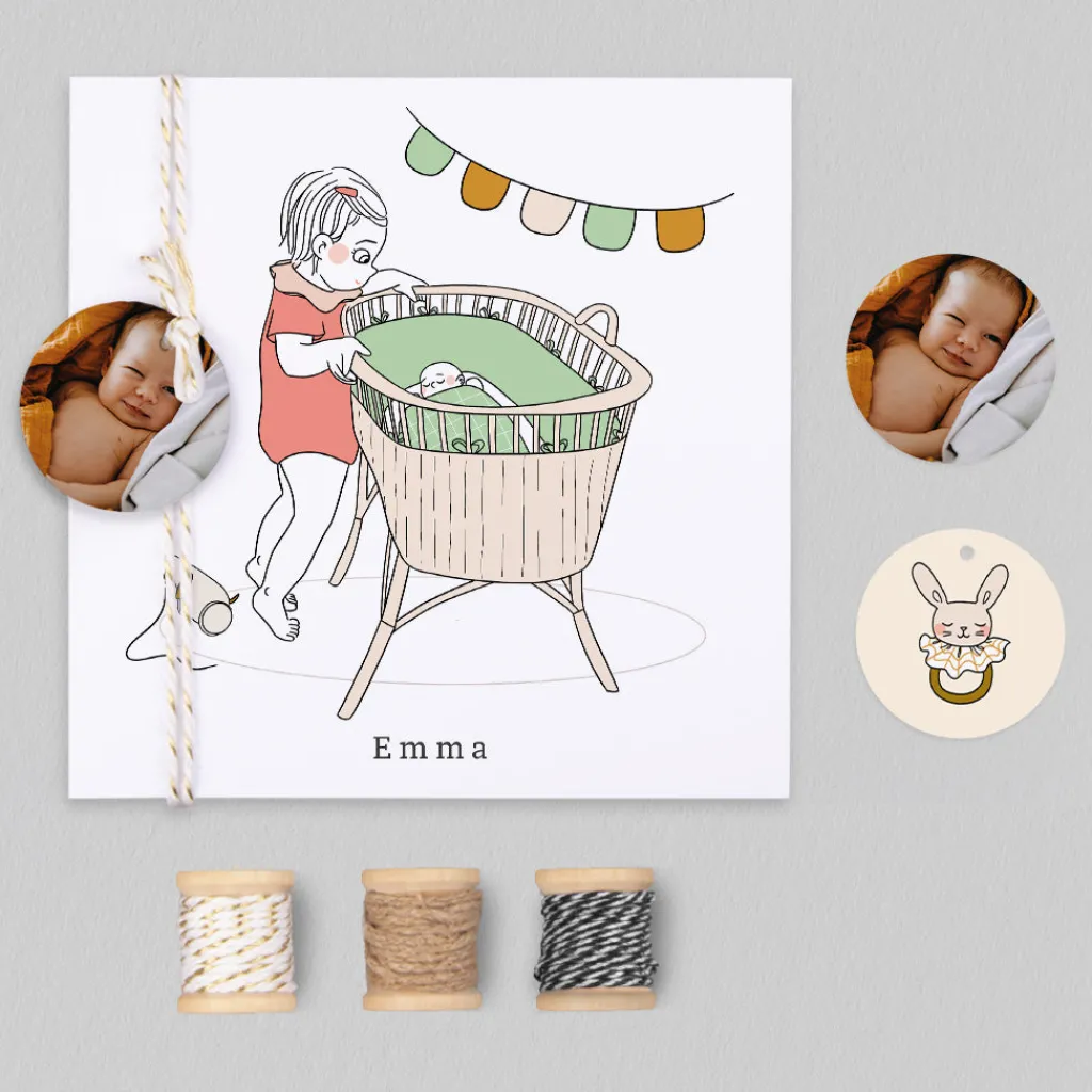 Créations En Collaboration | Faire-part Naissance Fille^Planet cards Ma grande Soeur