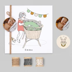 Créations En Collaboration | Faire-part Naissance Fille^Planet cards Ma grande Soeur