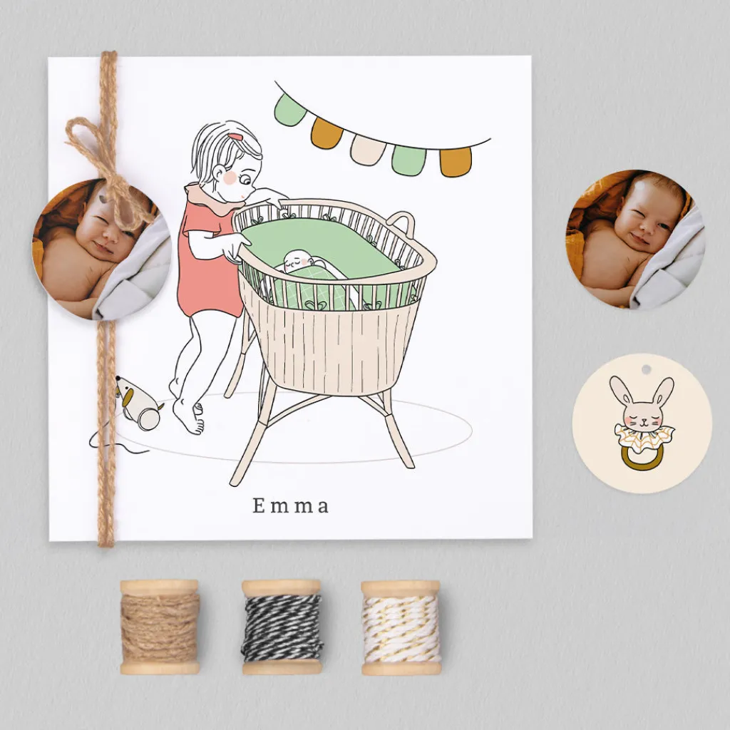 Créations En Collaboration | Faire-part Naissance Fille^Planet cards Ma grande Soeur