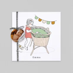 Créations En Collaboration | Faire-part Naissance Fille^Planet cards Ma grande Soeur