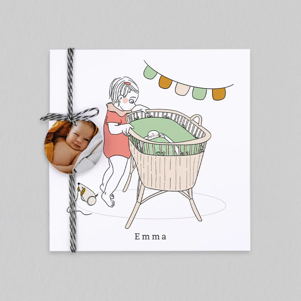 Créations En Collaboration | Faire-part Naissance Fille^Planet cards Ma grande Soeur