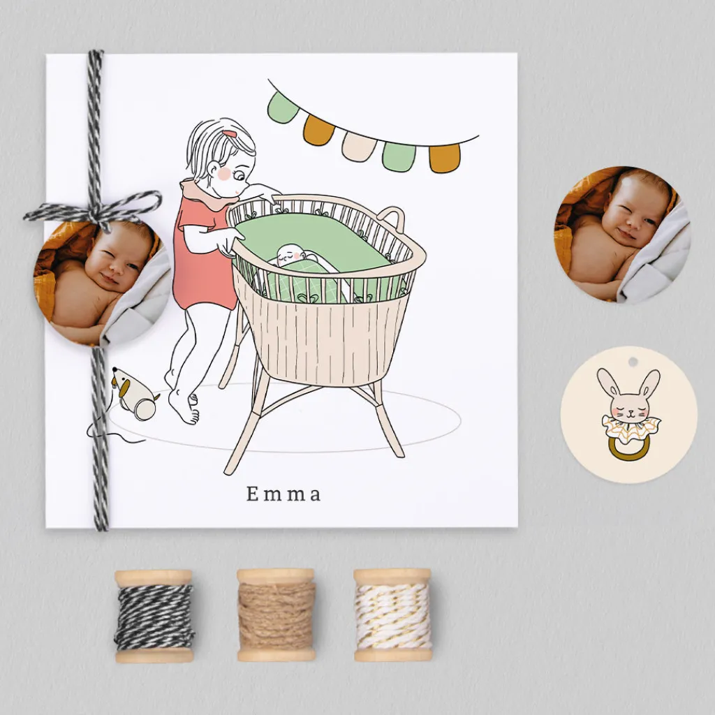Créations En Collaboration | Faire-part Naissance Fille^Planet cards Ma grande Soeur