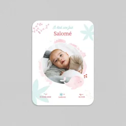 Faire-part Naissance Animaux | Faire-part Naissance Magnet^Planet cards Ma petite baleine Rose