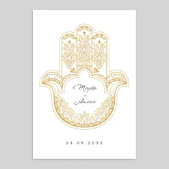 Faire-part Mariage Dorure^Planet cards Main de Fatma