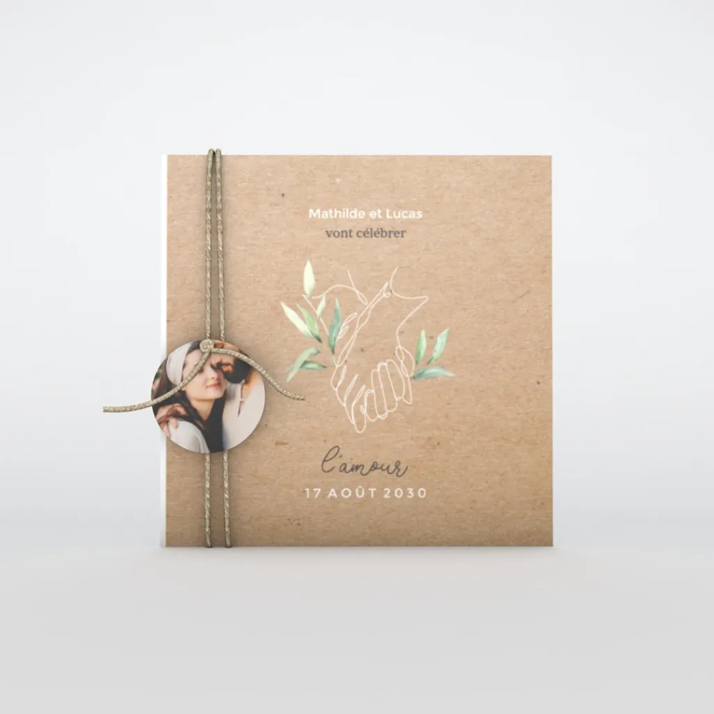 Faire-part Mariage Bohème | Faire-part Mariage Champêtre^Planet cards Mains Végétales
