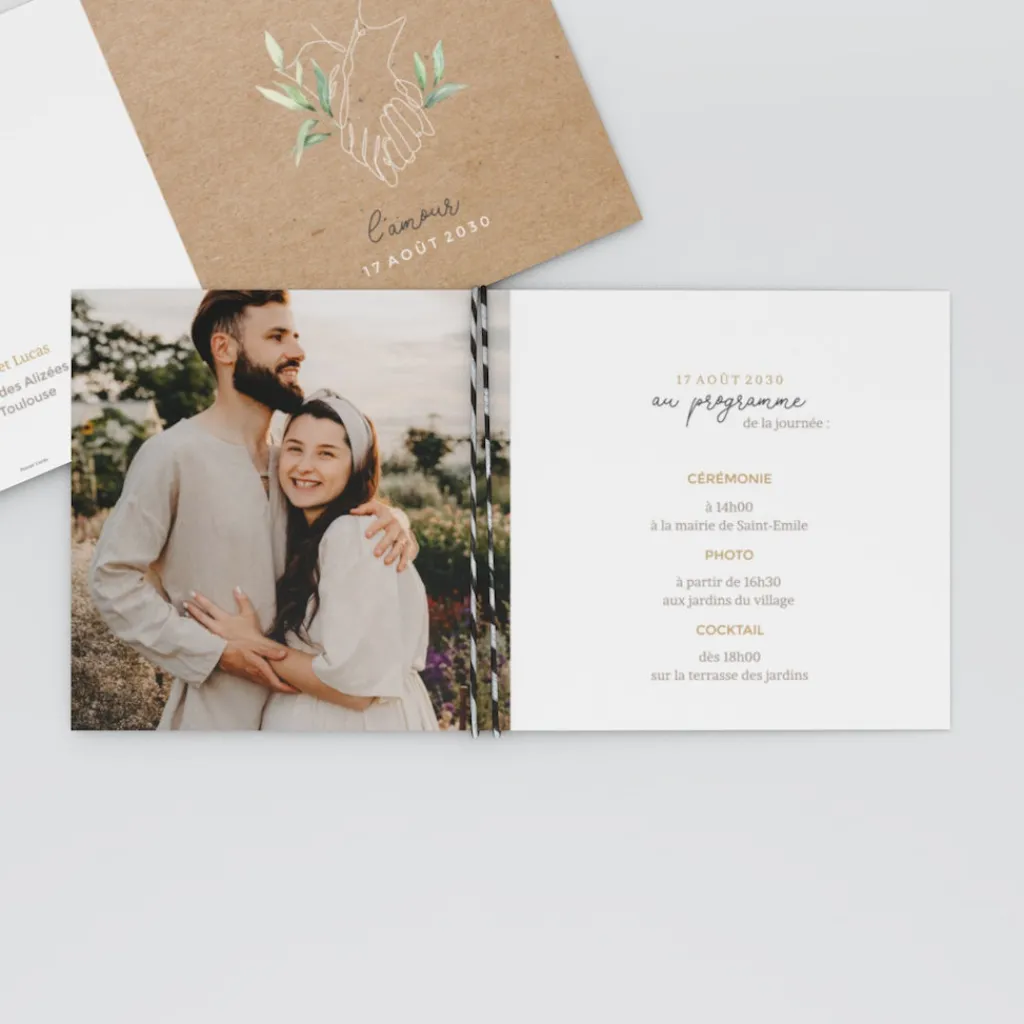 Faire-part Mariage Bohème | Faire-part Mariage Champêtre^Planet cards Mains Végétales