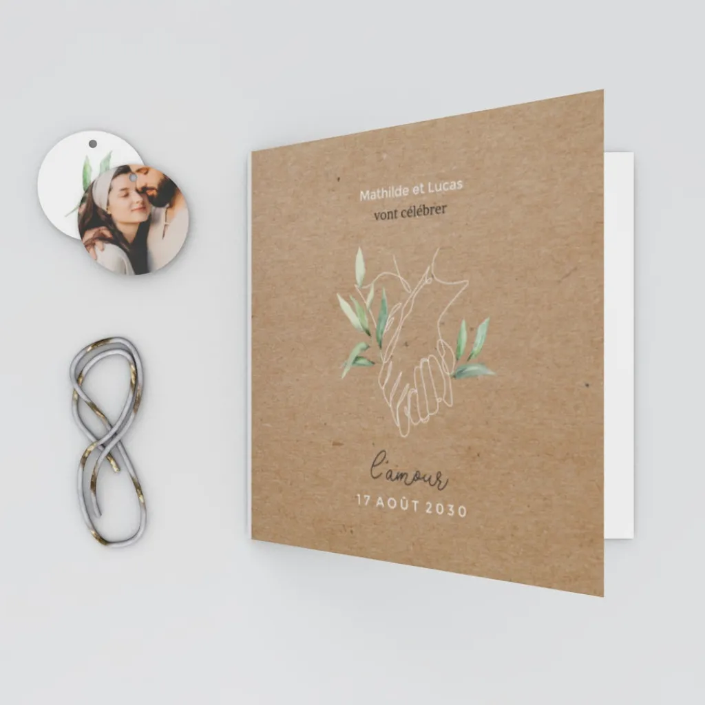 Faire-part Mariage Bohème | Faire-part Mariage Champêtre^Planet cards Mains Végétales