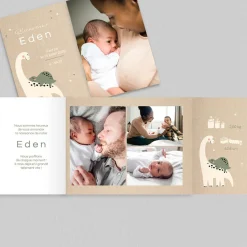 Faire-part Naissance Animaux | Faire-part Naissance Garçon^Planet cards Maman et Bébé Dino