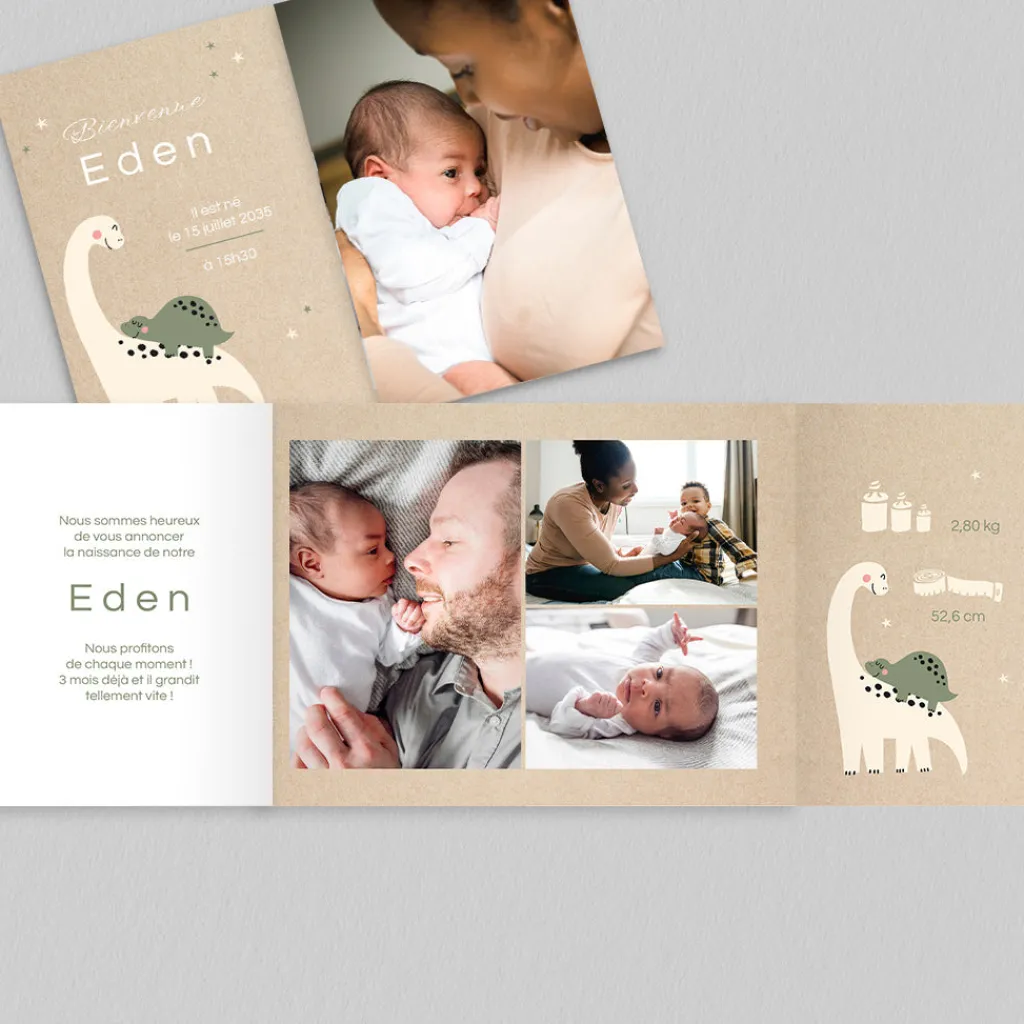 Faire-part Naissance Animaux | Faire-part Naissance Garçon^Planet cards Maman et Bébé Dino