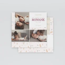 Faire-part Naissance Original | Faire-part Naissance Fille^Planet cards Marbre Coloré