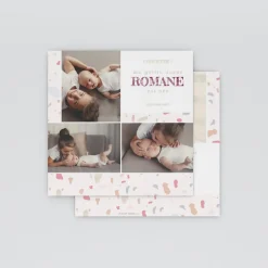 Faire-part Naissance Original | Faire-part Naissance Fille^Planet cards Marbre Coloré