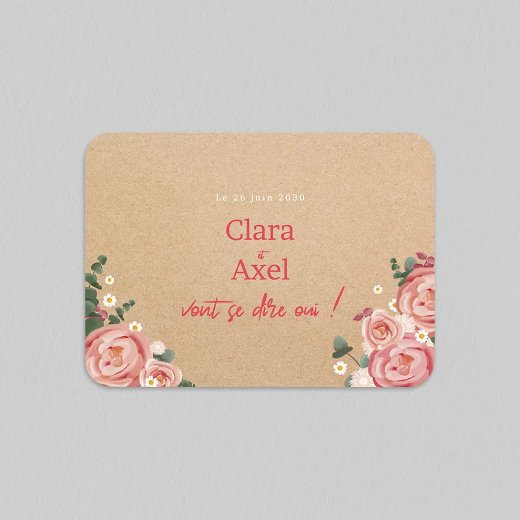 Faire-part Mariage Bohème | Faire-part Mariage Champêtre^Planet cards Marguerites et Roses