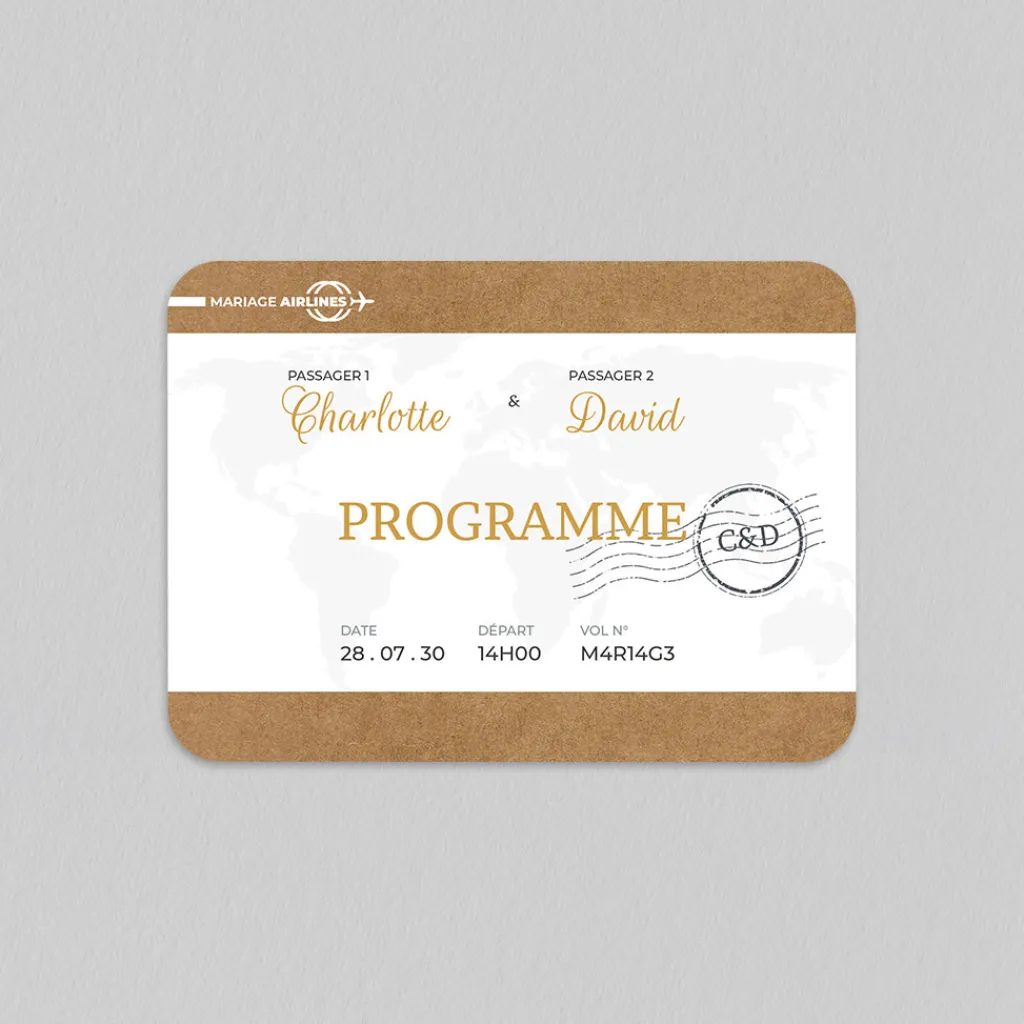 Programme De Mariage^Planet cards Mariage Airlines