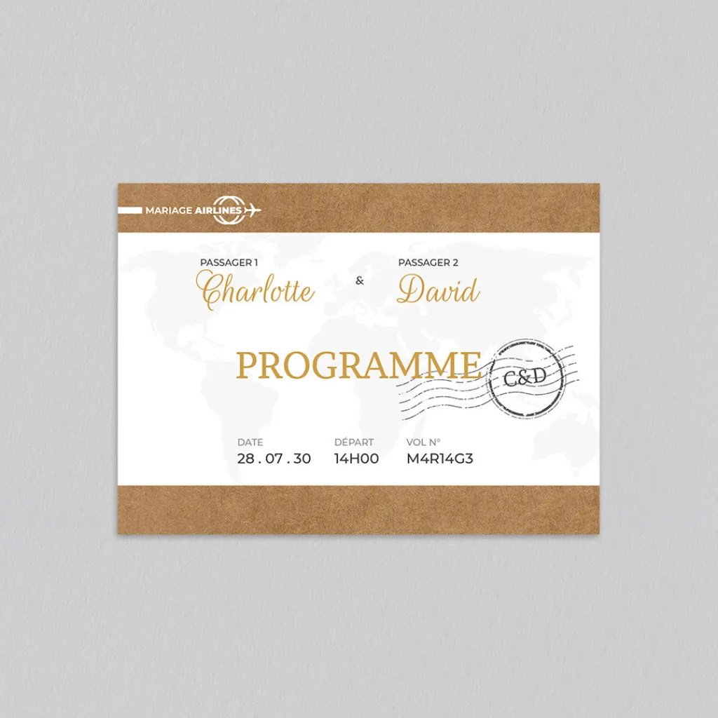Programme De Mariage^Planet cards Mariage Airlines