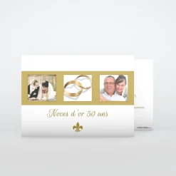 Carte Invitation Noces D'or | Carte Invitation Noces D'or^Planet cards Mariage d'or