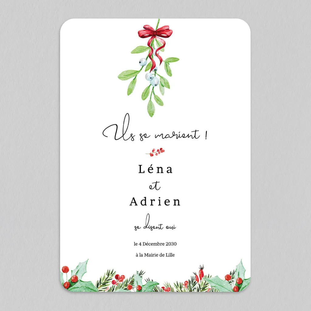 Faire-part Mariage Champêtre^Planet cards Mariage sous le gui