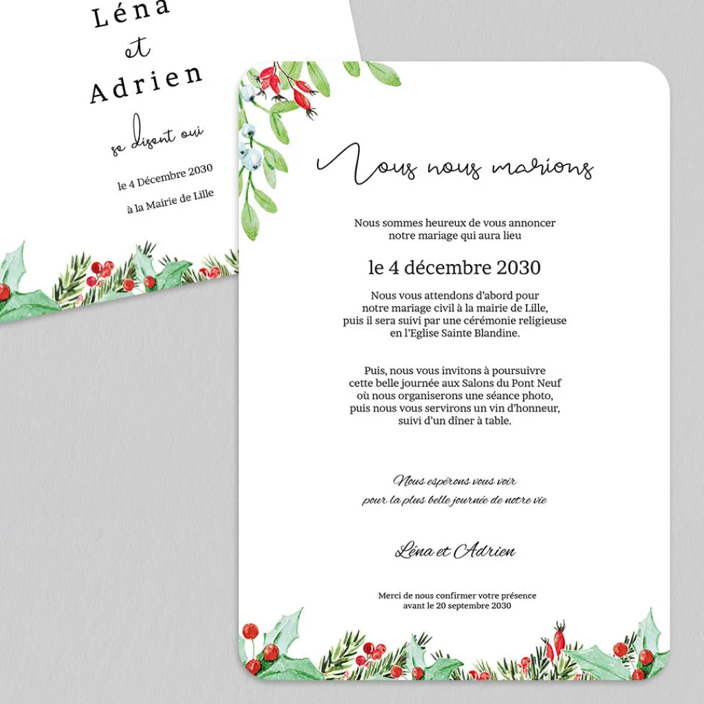 Faire-part Mariage Champêtre^Planet cards Mariage sous le gui