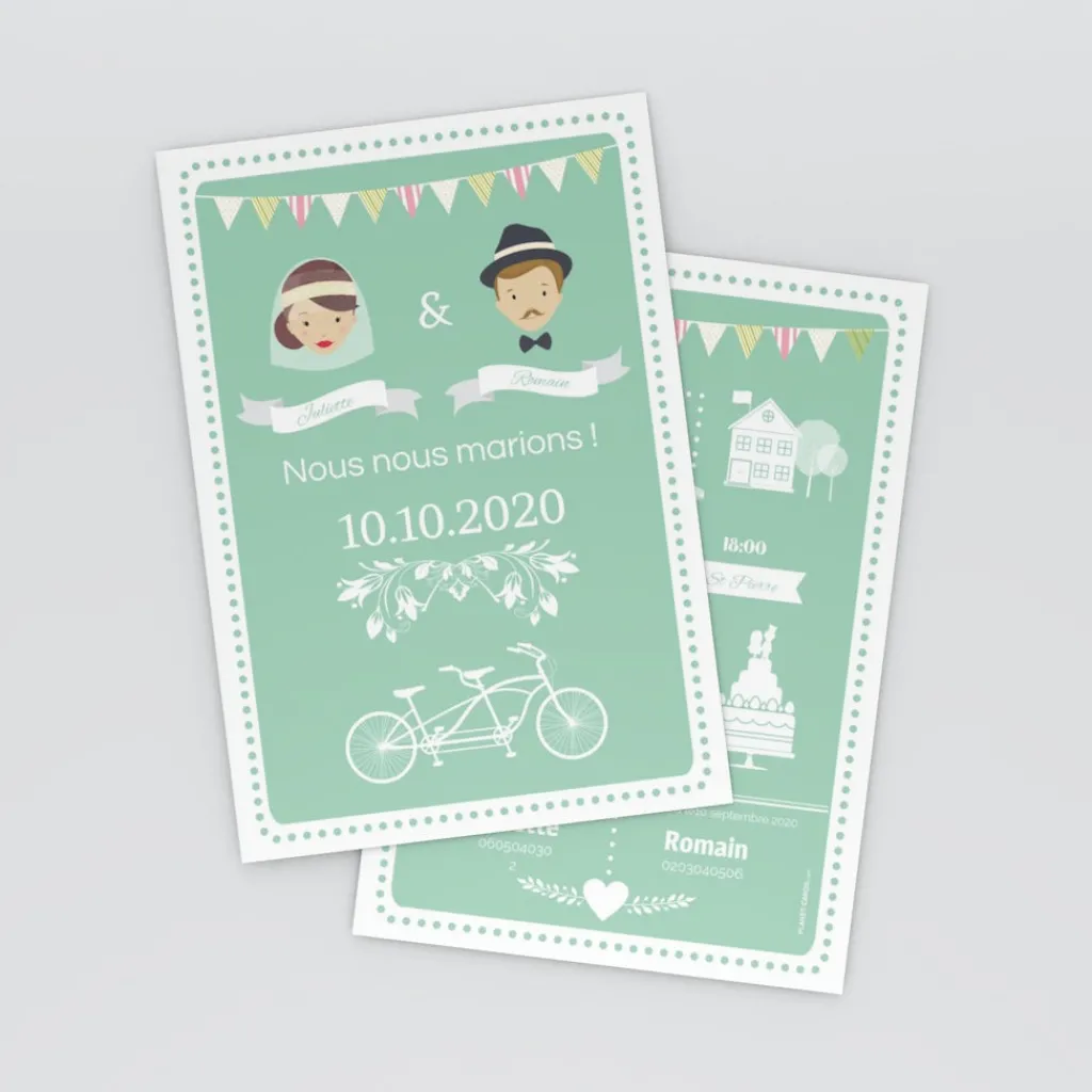 Faire-part Mariage Original | Gamme Complète^Planet cards Mariés hipster