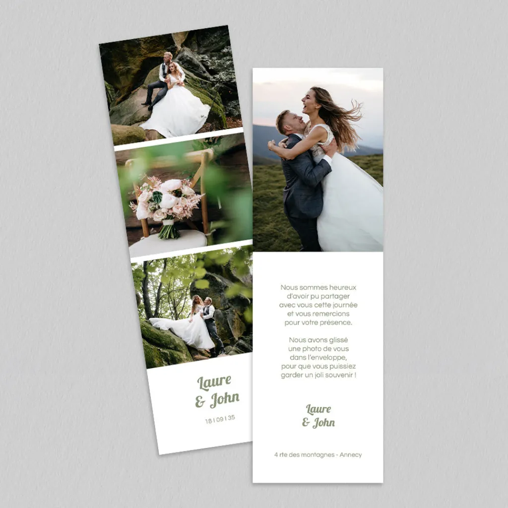 Carte Remerciement Mariage Avec Photo | Carte Remerciement Mariage Marque-page^Planet cards Marque-page souvenir