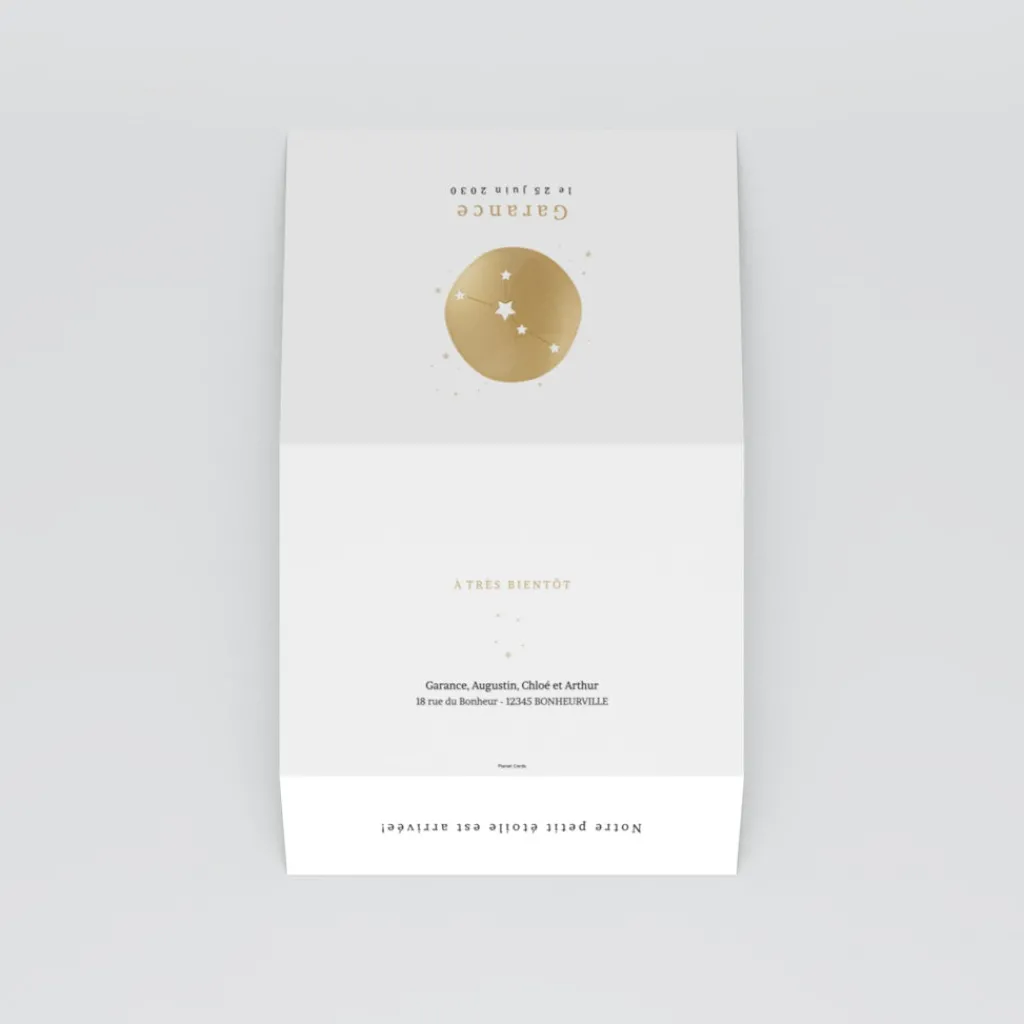 Faire-part Naissance Fille | Faire-part Naissance Garçon^Planet cards Médaillon Constellation Cancer