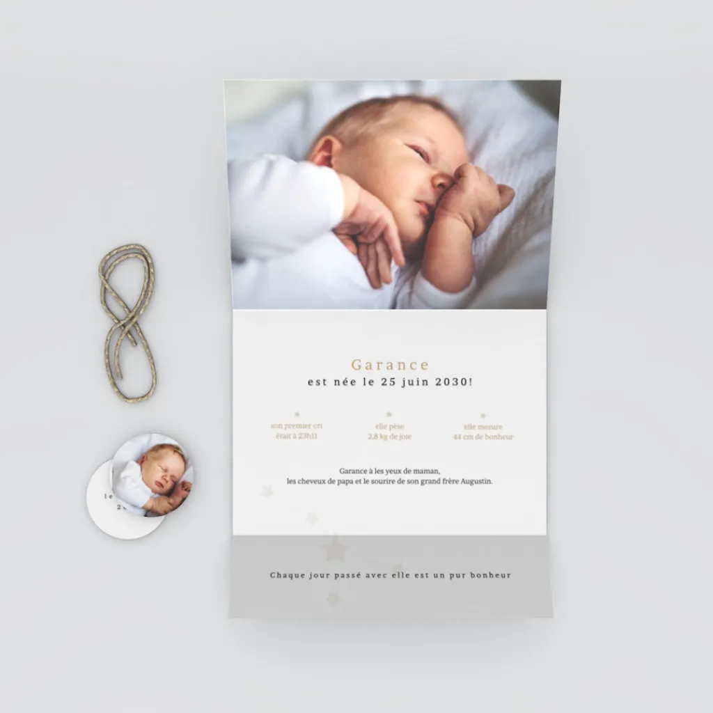 Faire-part Naissance Fille | Faire-part Naissance Garçon^Planet cards Médaillon Constellation Cancer