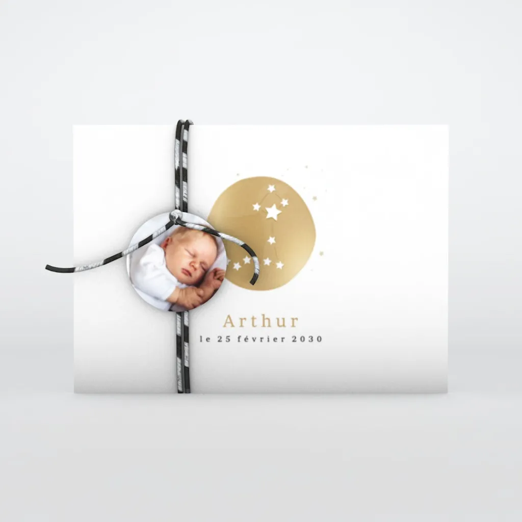 Faire-part Naissance Fille | Faire-part Naissance Garçon^Planet cards Médaillon Constellation Poisson