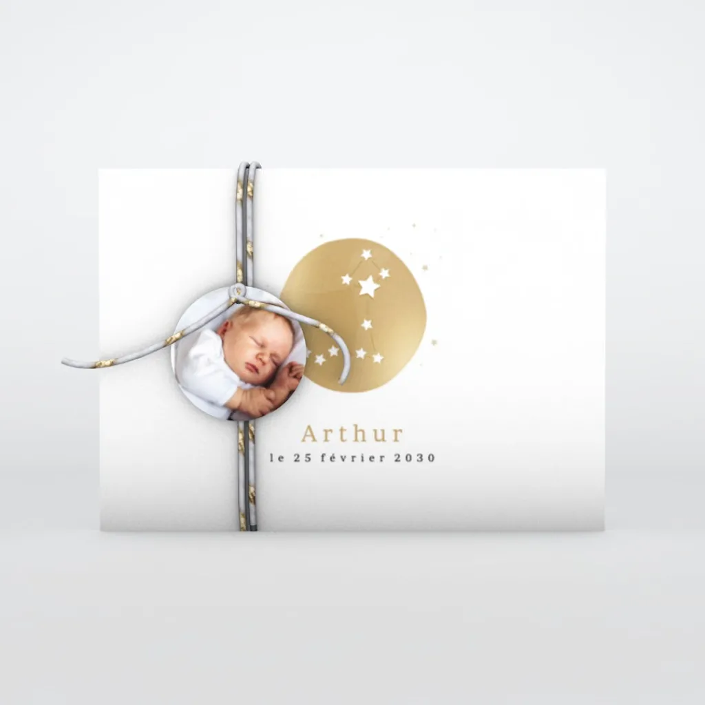 Faire-part Naissance Fille | Faire-part Naissance Garçon^Planet cards Médaillon Constellation Poisson
