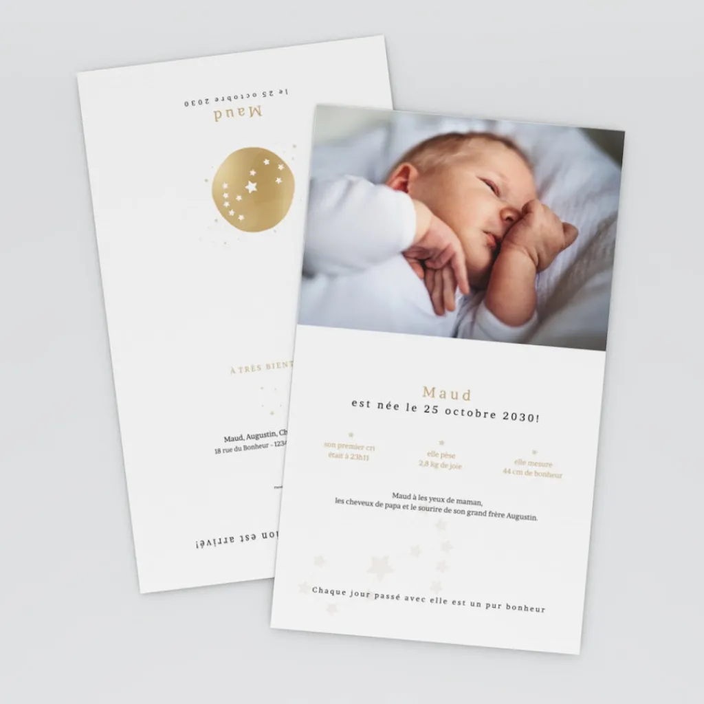 Faire-part Naissance Fille | Faire-part Naissance Garçon^Planet cards Médaillon Constellation Scorpion