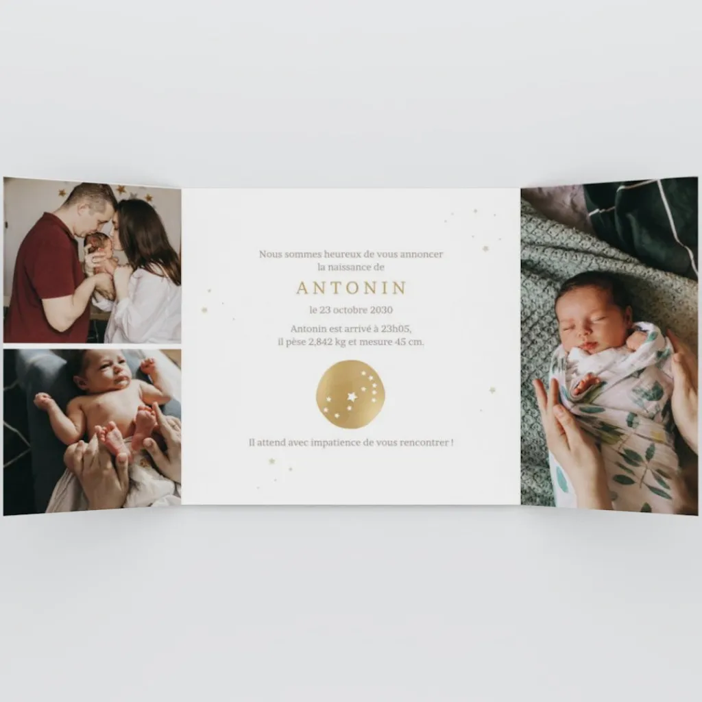Faire-part Naissance Fille | Faire-part Naissance Garçon^Planet cards Médaillon Constellation Scorpion