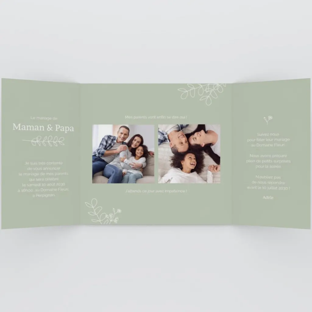 Faire-part Mariage Champêtre^Planet cards Mes Parents, Illustration Mains