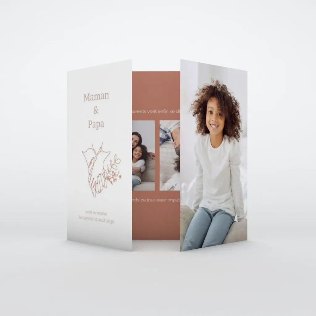 Faire-part Mariage Champêtre^Planet cards Mes Parents, Illustration Mains