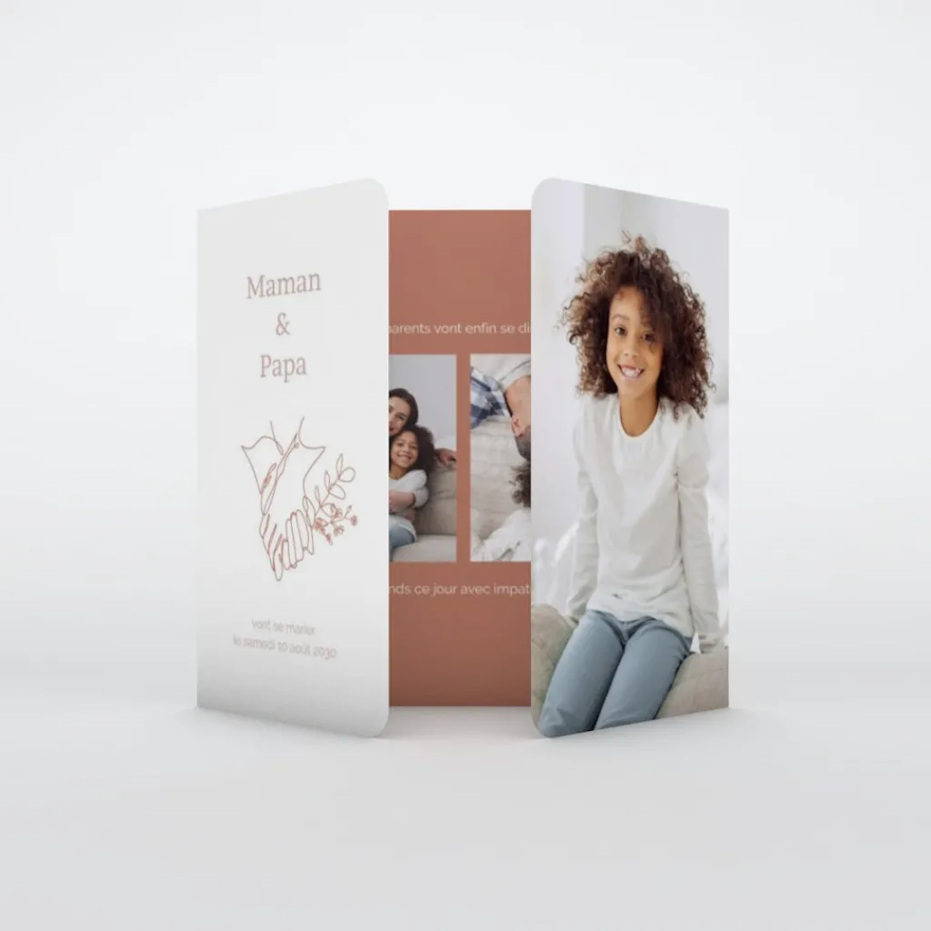Faire-part Mariage Champêtre^Planet cards Mes Parents, Illustration Mains