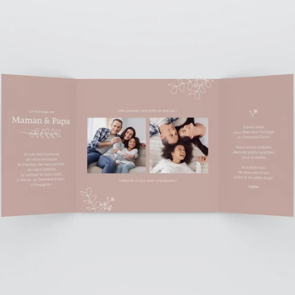 Faire-part Mariage Champêtre^Planet cards Mes Parents, Illustration Mains