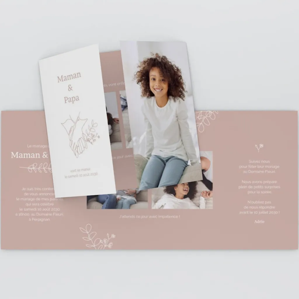 Faire-part Mariage Champêtre^Planet cards Mes Parents, Illustration Mains