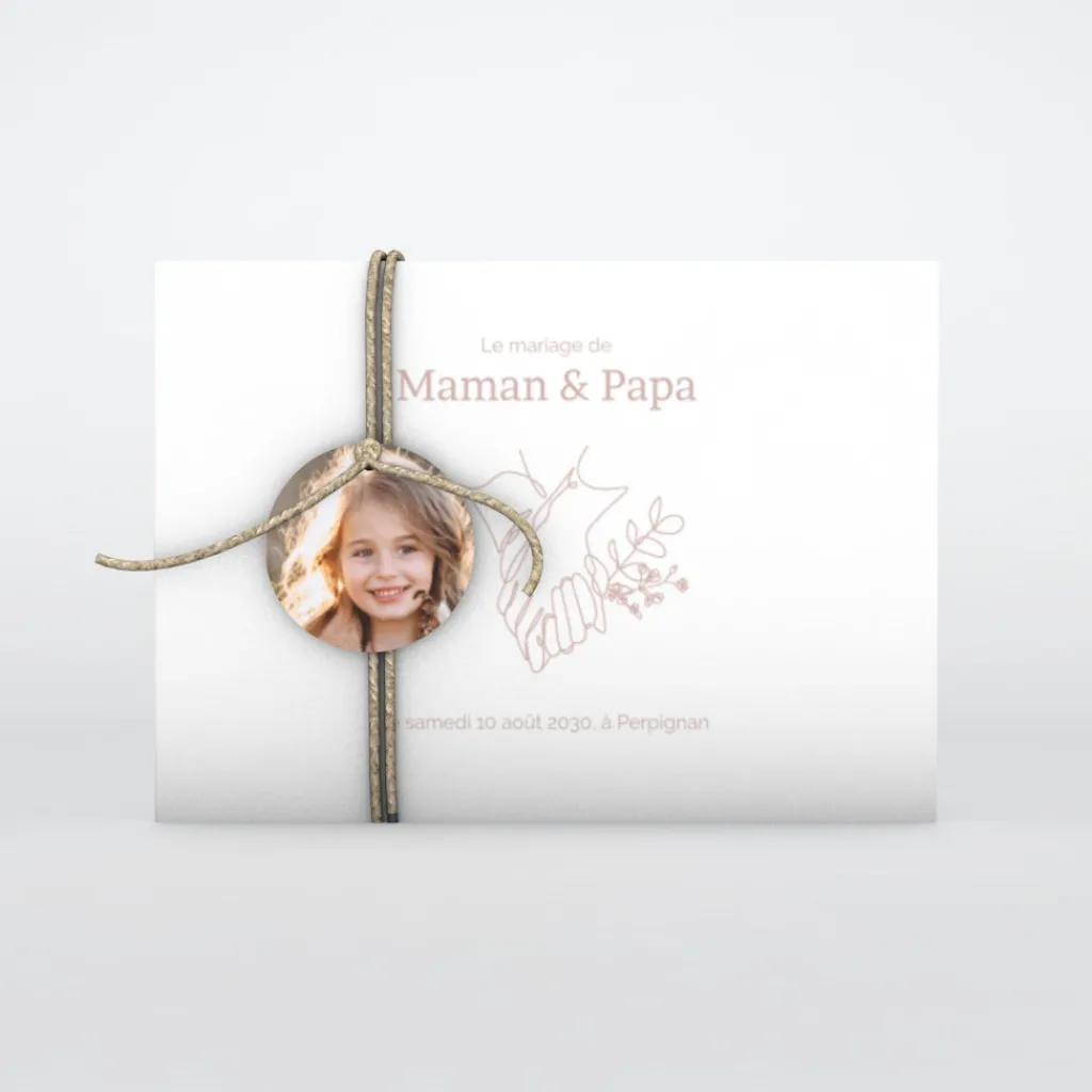 Faire-part Mariage Bohème | Faire-part Mariage Champêtre^Planet cards Mes Parents, Main Dans La Main