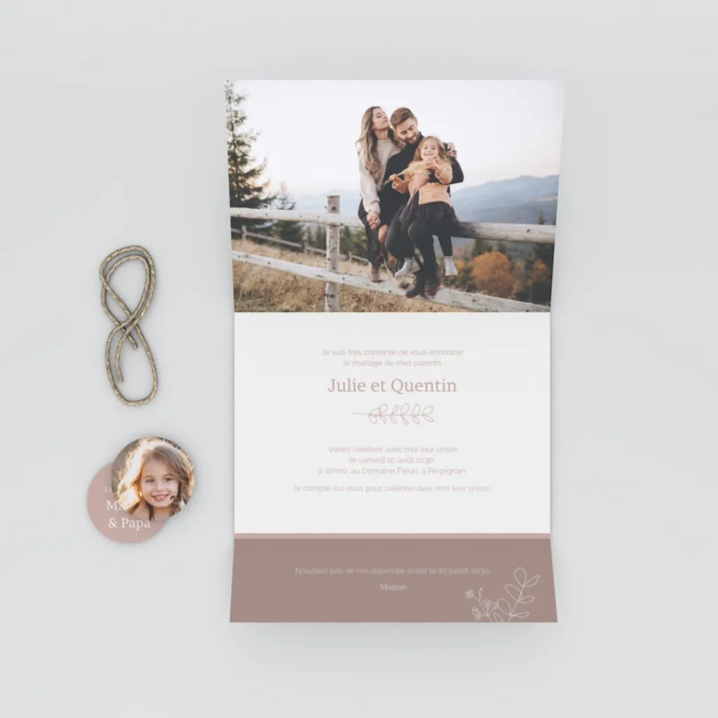 Faire-part Mariage Bohème | Faire-part Mariage Champêtre^Planet cards Mes Parents, Main Dans La Main
