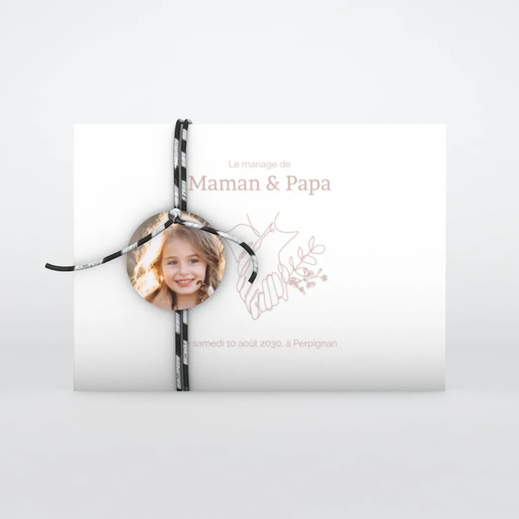 Faire-part Mariage Bohème | Faire-part Mariage Champêtre^Planet cards Mes Parents, Main Dans La Main