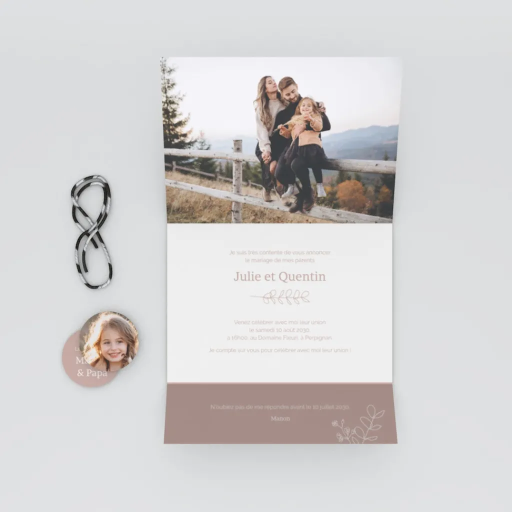 Faire-part Mariage Bohème | Faire-part Mariage Champêtre^Planet cards Mes Parents, Main Dans La Main