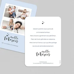 Carte Remerciement Naissance Garçon^Planet cards Mille Mercis