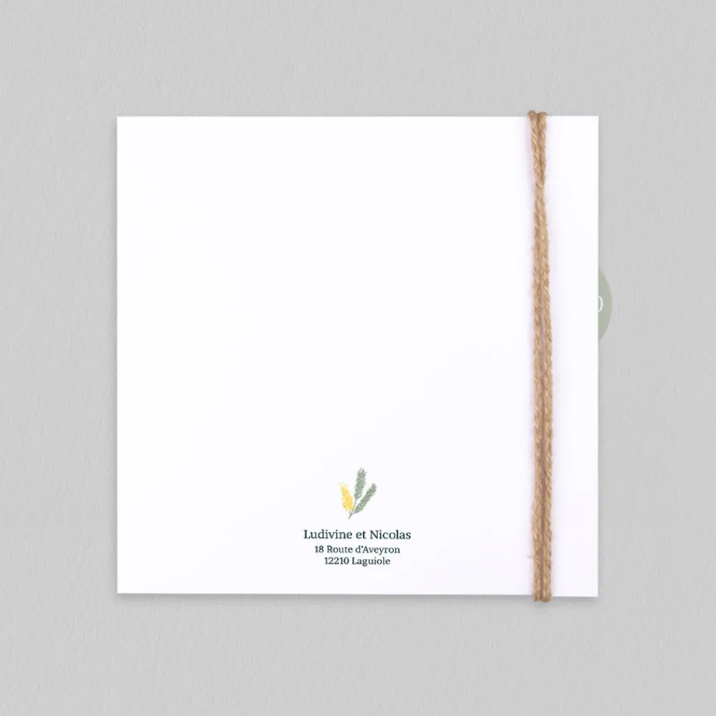 Faire-part Mariage Champêtre^Planet cards Mimosa Champêtre