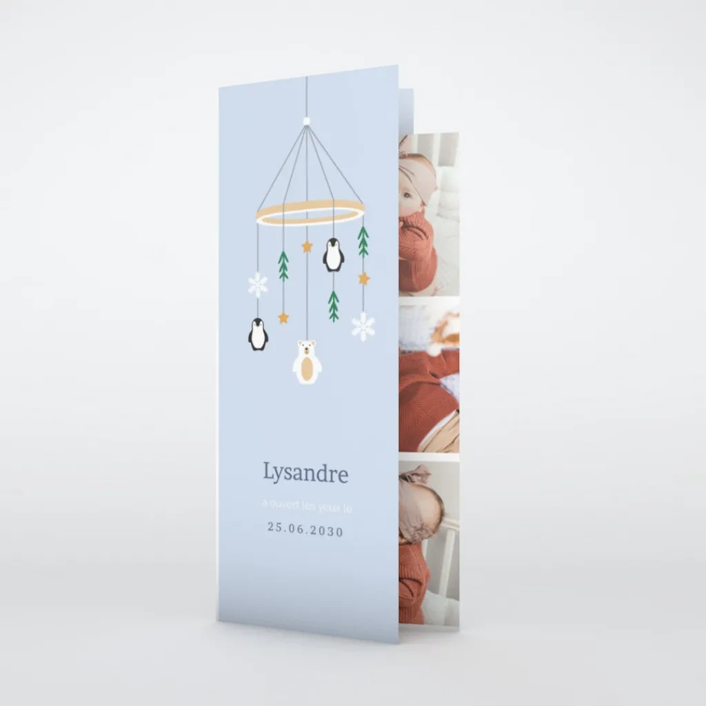Faire-part Naissance Animaux | Faire-part Naissance Marque-page^Planet cards Mobile Arctique