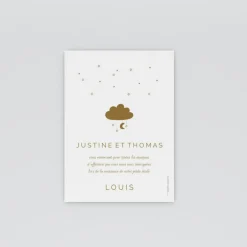Carte Remerciement Naissance Classique^Planet cards Mobile Bronze