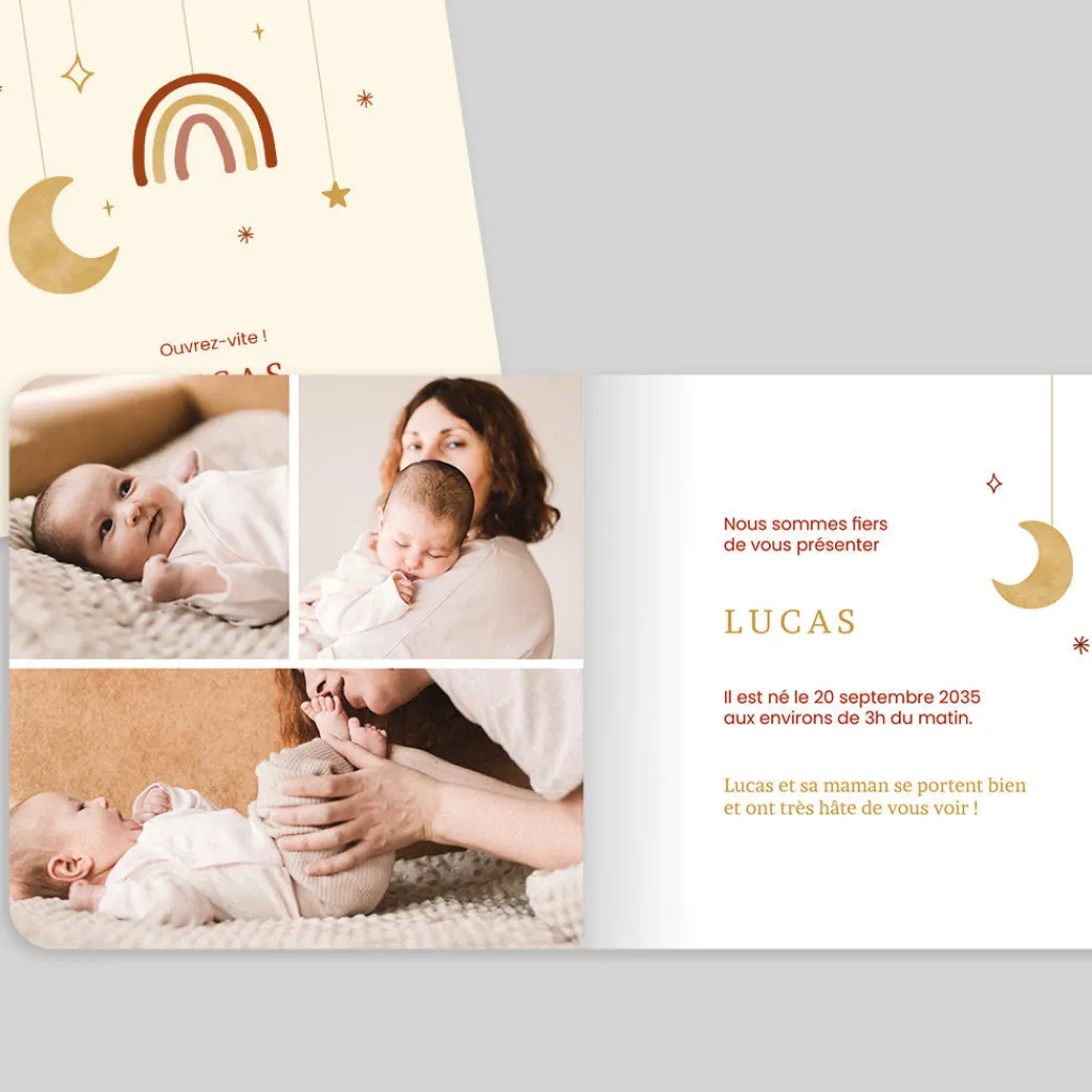 Faire-part Naissance Fille | Faire-part Naissance Garçon^Planet cards Mobile Lune