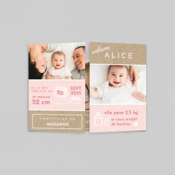 Faire-part Naissance Original | Faire-part Naissance Fille^Planet cards Mon Certificat De Naissance